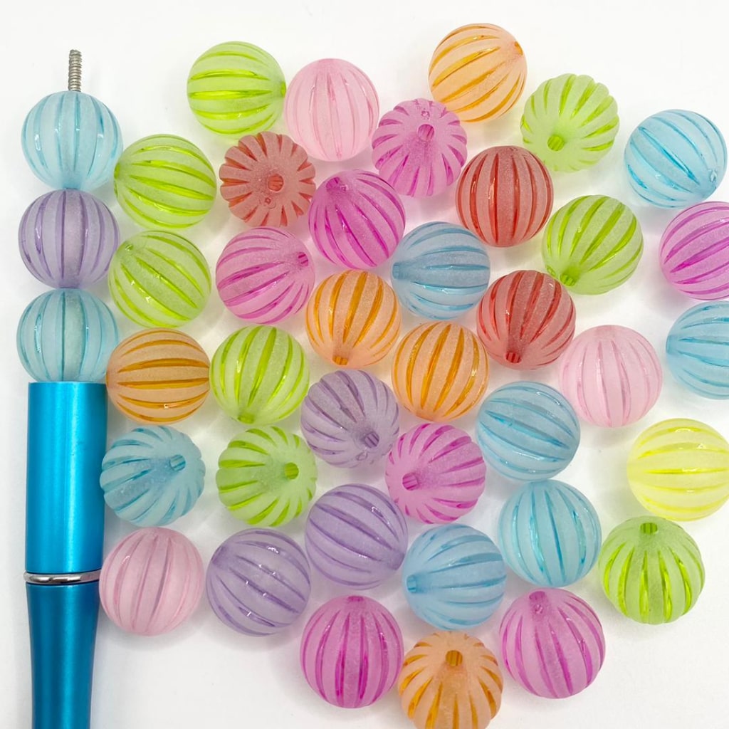 Pumking Shaped Acrylic Beads na May UV Finish ,16mm, Random Mix