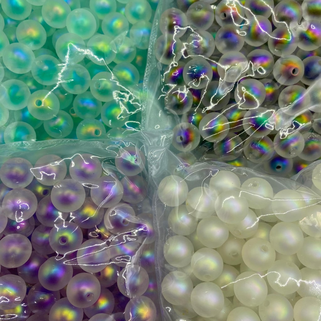 Frosted Double Layer Acrylic Beads na May UV Finish ,16mm