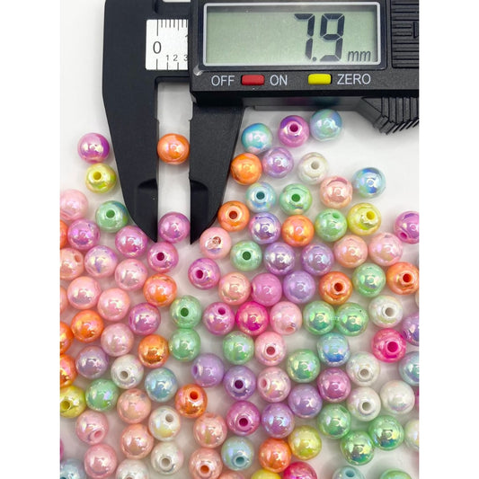 Candy Color Glossy Acrylic Beads ( Hindi kasya sa Pen) Na may UV Finish ,8mm, Random Mix ,DK