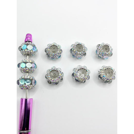 Crystal sa Gitna ng Magarbong Acrylic Beads na May AB Rhinestones,ZY