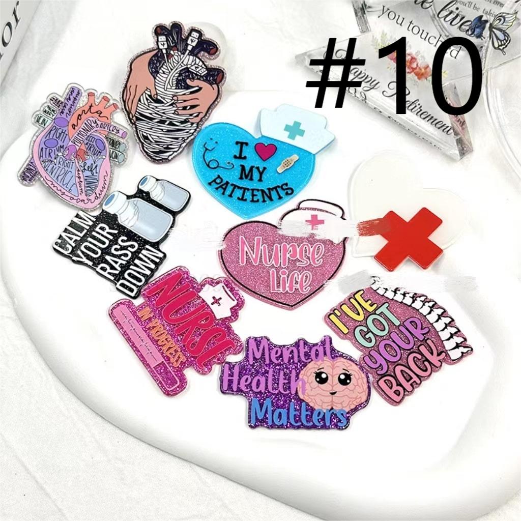 Mga Acrylic Charm na May Iba't ibang Disenyo, Random na Mix