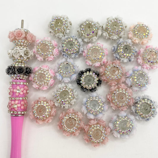 Flower Fancy Acrylic Beads na May AB Rhinestone Chain ,16mm, Random Mix