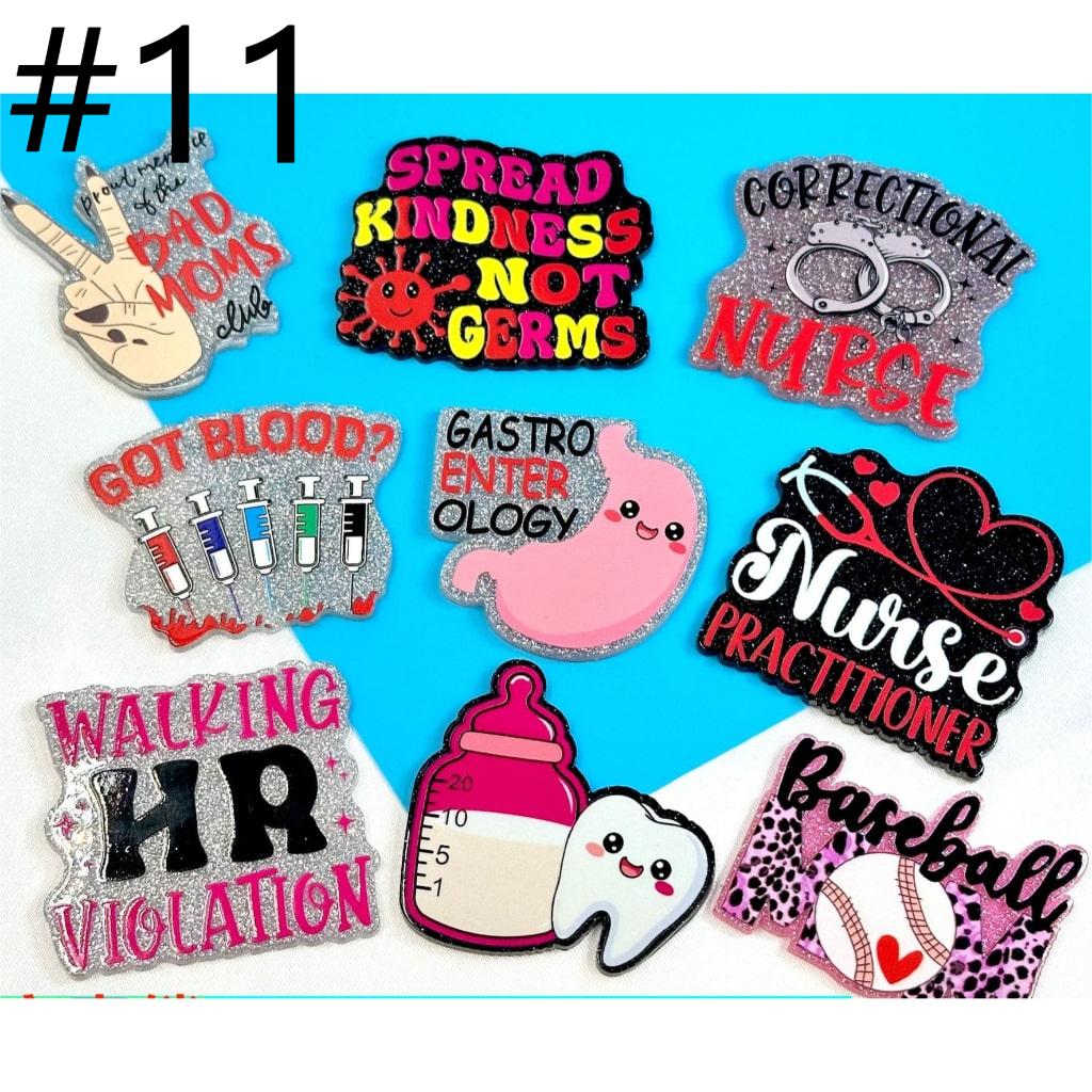 Mga Acrylic Charm na May Iba't ibang Disenyo, Random na Mix