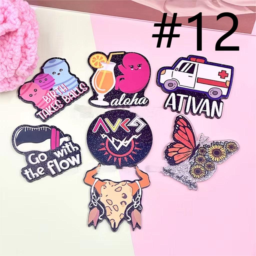 Mga Acrylic Charm na May Iba't ibang Disenyo, Random na Mix