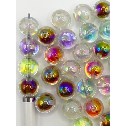 Round Double Layer Acrylic Beads With UV ,16mm,TT