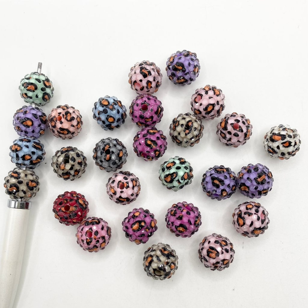 Multicolor Lepoard Jelly Acrylic Rhinestone ,16mm, Random Mix