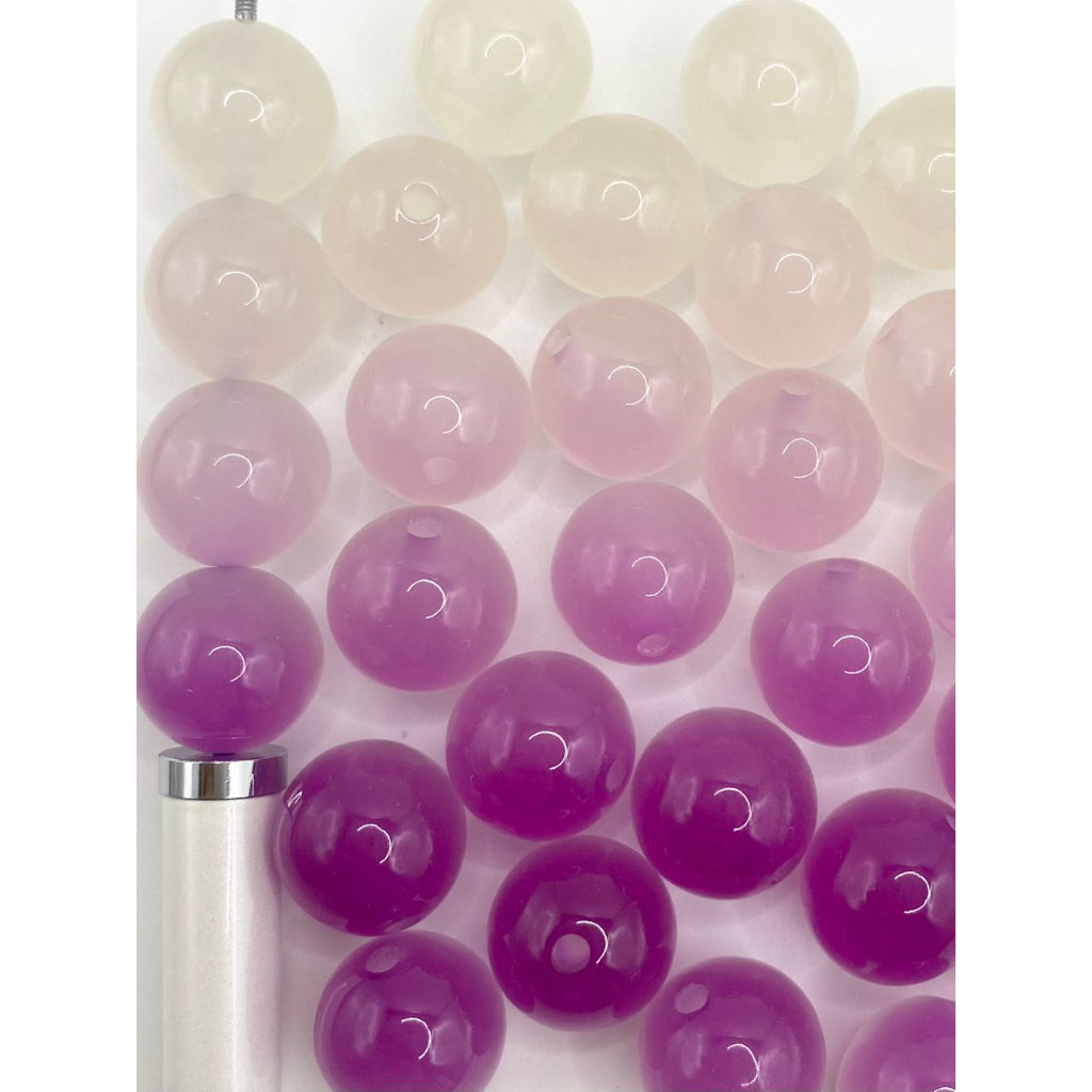 Sunshine Changing from White to Purple & Red & Green Acrylic Beads,16mm,Random Mix ,YH