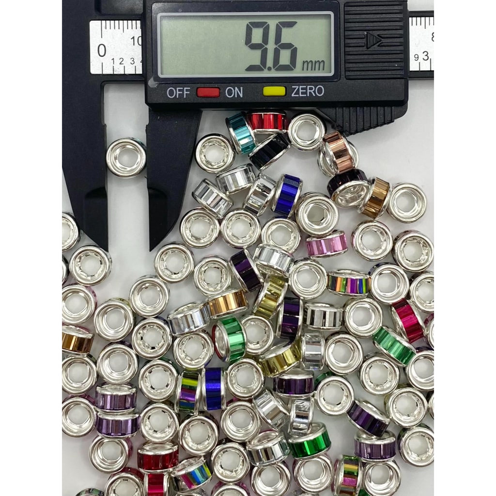 Round Spacers with Crystal Rhinestones, 10mm by 5mm,ZJ