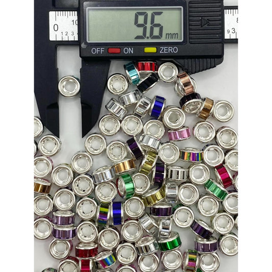 Round Spacers with Crystal Rhinestones, 10mm by 5mm,ZJ