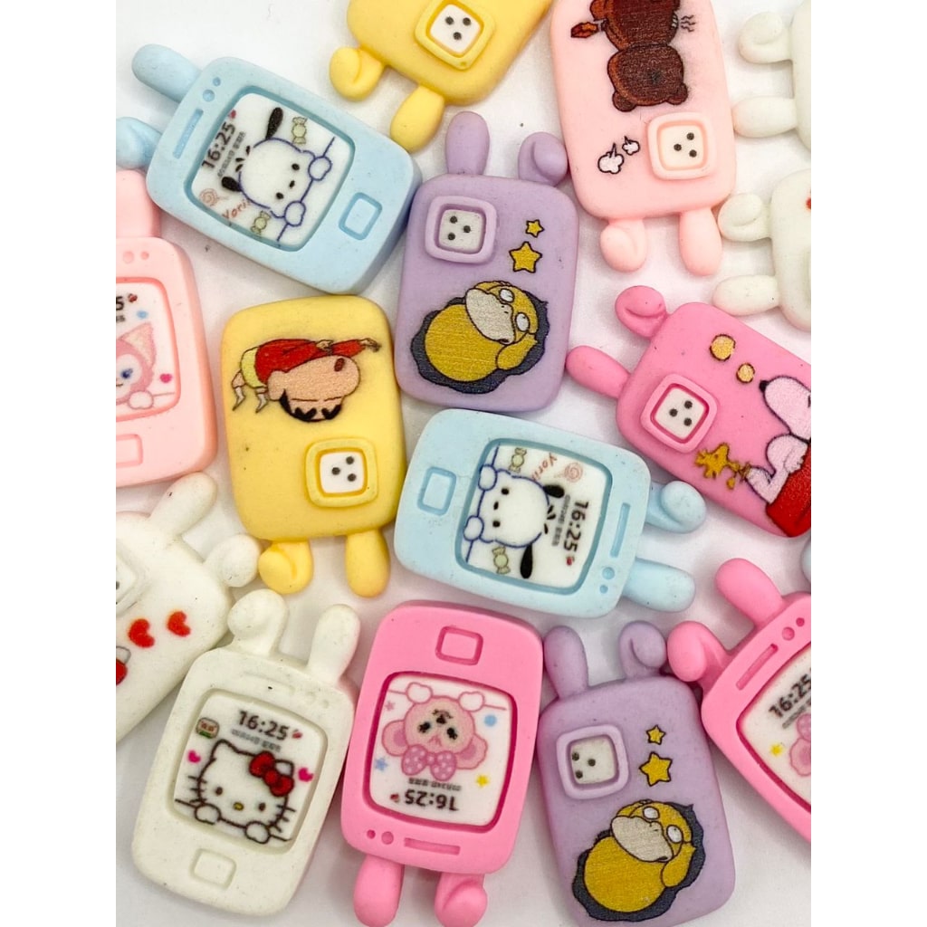 Sanrio & HK & Pacha dog & Anime Cartoon Characters Small Iphone Charms ,15mm by 27mm,Random Mix