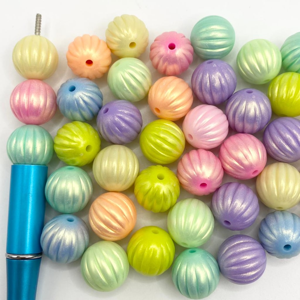 Pumking Shaped Acrylic Beads na May UV Finish ,16mm, Random Mix