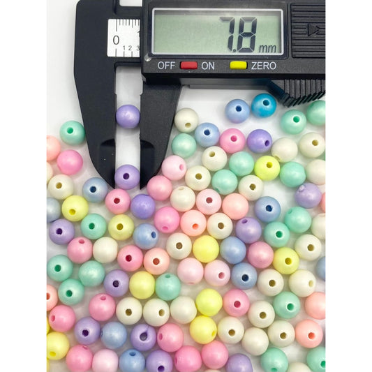 Macaroon Color Glossy Acrylic Beads ( Hindi kasya sa Pen) ,8mm, Random Mix ,DK
