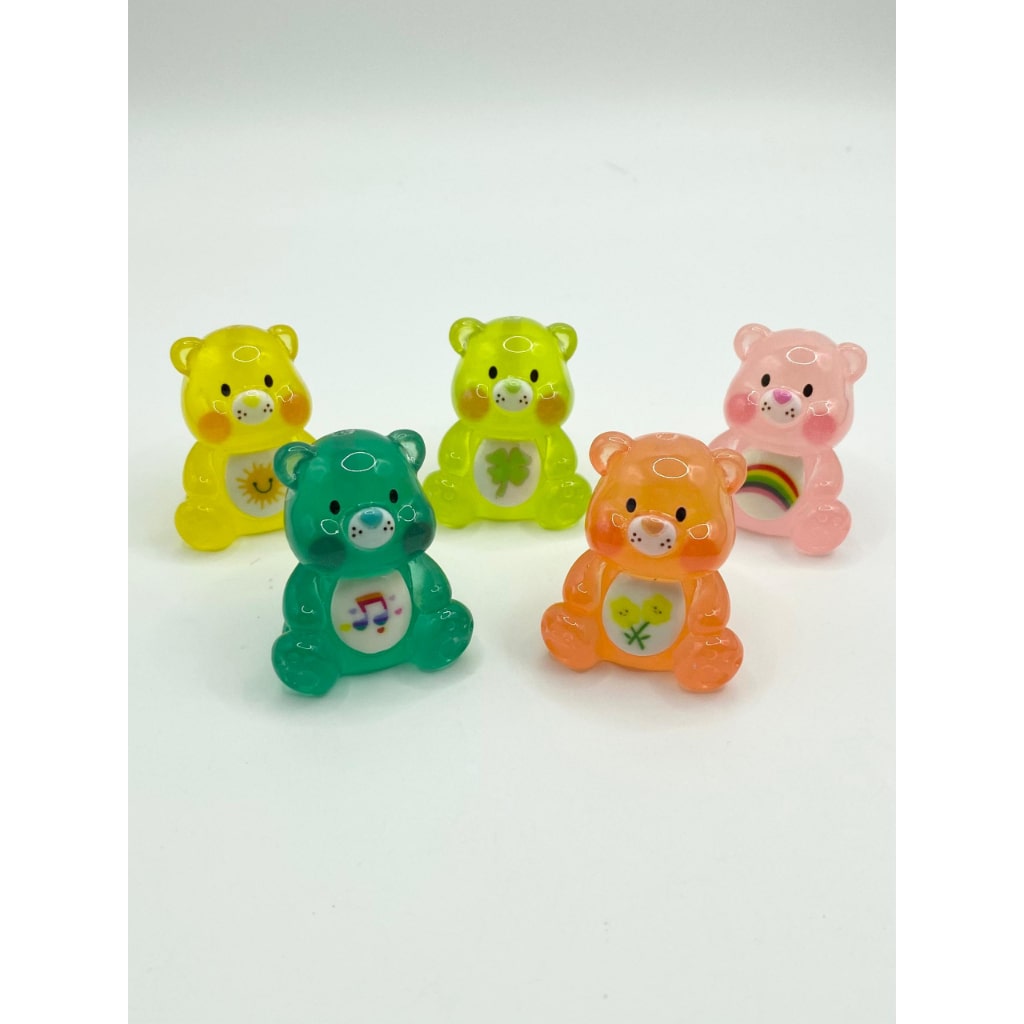 Cartoon Luminious See-Thru Care Bears Acrylic Beads with Holes ,32mm by 37mm ,Random Mix,PTG