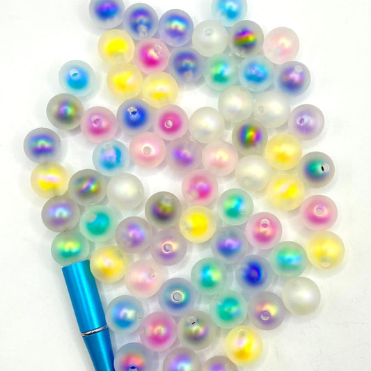 Frosted Double Layer Acrylic Beads With UV,Random Mix,16mm,ZA