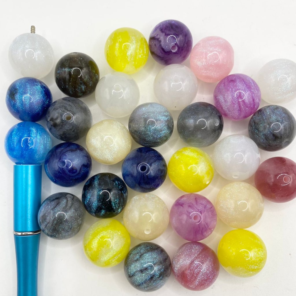 Extra Glossy Glitter Acrylic Beads,12mm & 16mm & 20mm,WM