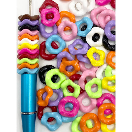 Makintab na Wavy Acrylic Spacer ,Random Mix,FS