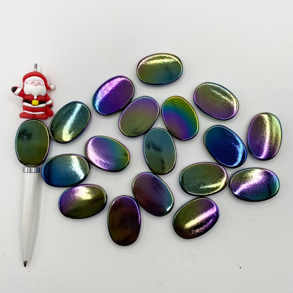 Black Glossy Flat Acrylic Beads With UV Finish ,Oval & Heart ,20mm by 25mm,SJ Pang
