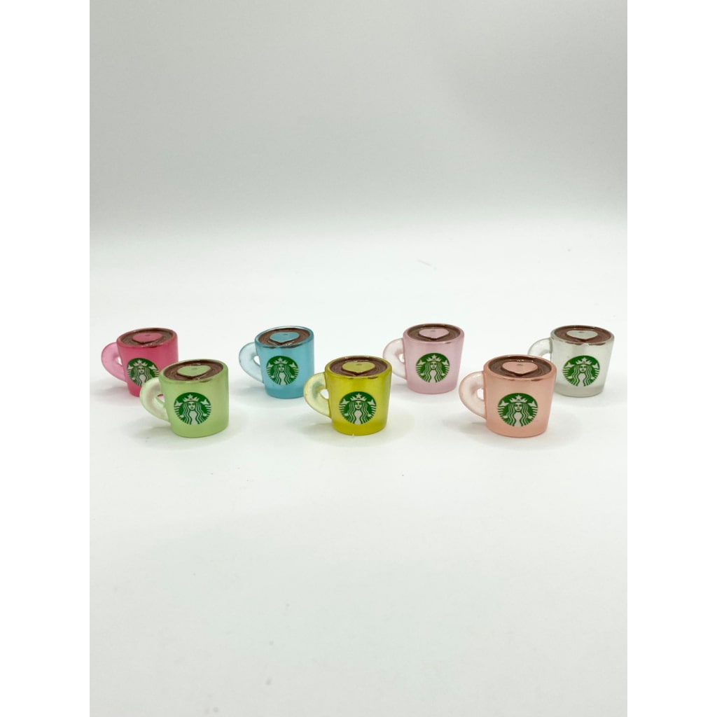 Luminious Star Buck Cup Mug Acrylic Beads with Holes ,18mm ,Random Mix,PTG