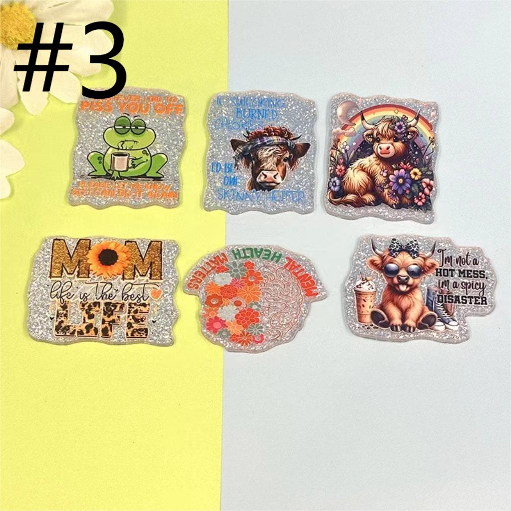 Mga Acrylic Charm na May Iba't ibang Disenyo, Random na Mix