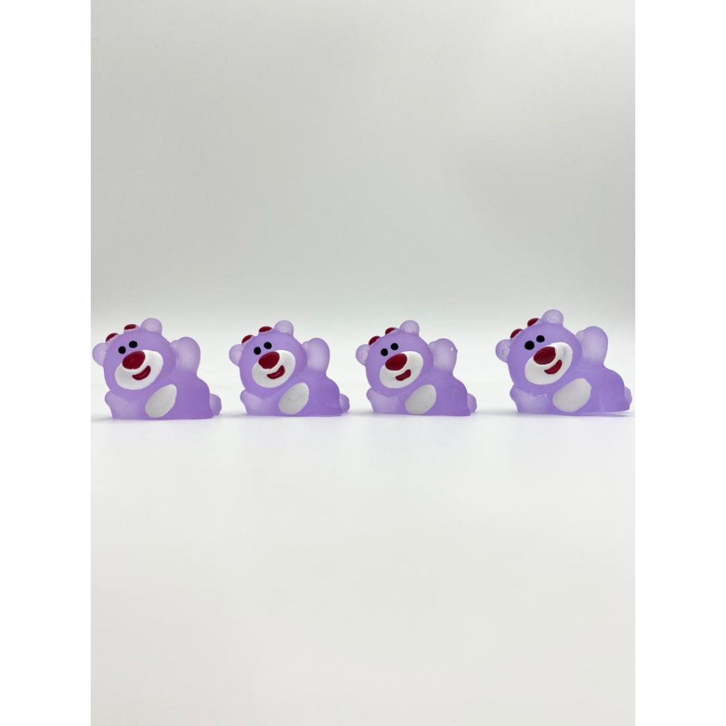3D Translucent Pink & Purple Bear Acrylic Beads (Without Hole ),PTG