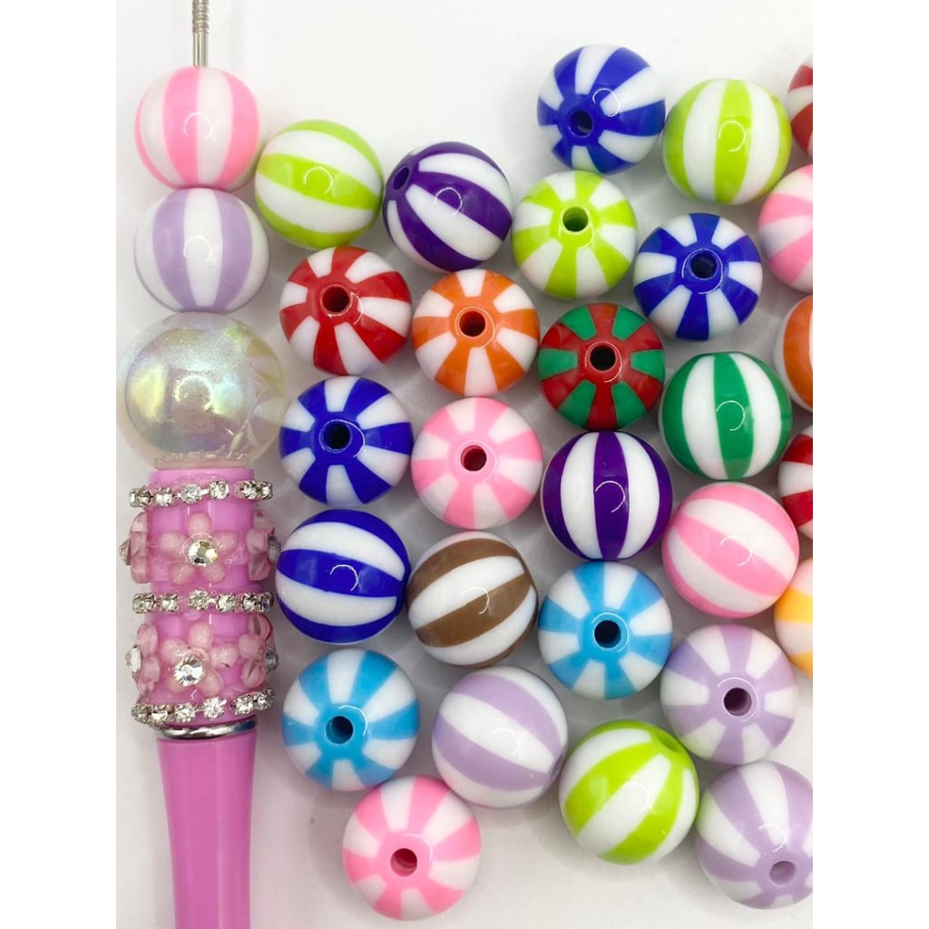 Makintab na Makukulay na Watermeleon Acrylic Beads,16mm,Random Mix