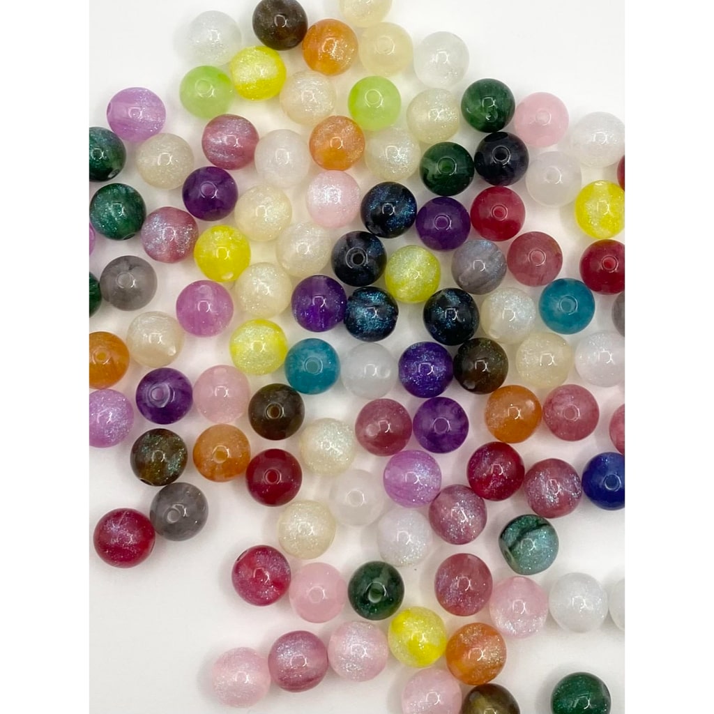 Extra Glossy Glitter Acrylic Beads,12mm & 16mm & 20mm,WM