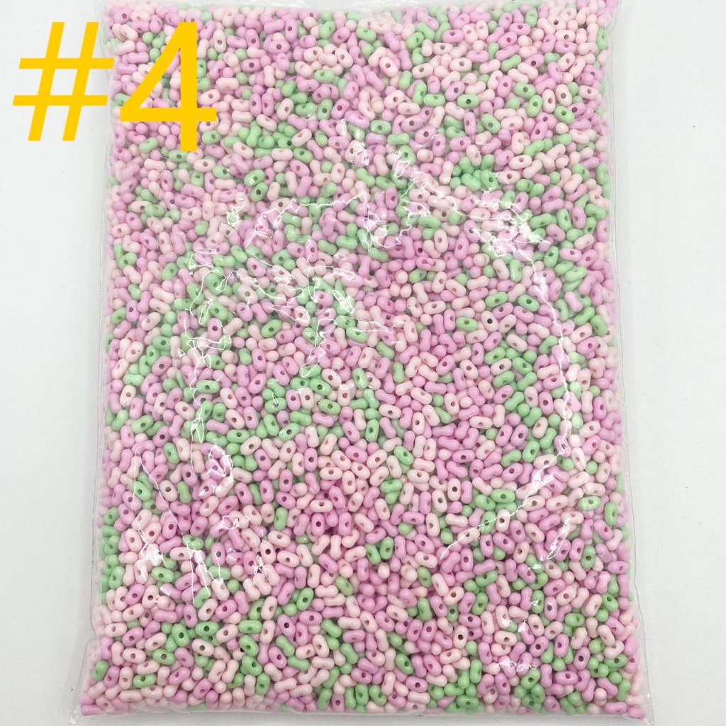 Mix Color Peanut Acrylic Beads (Can't fit the pens) ,4mm by 8mm ,All Colors