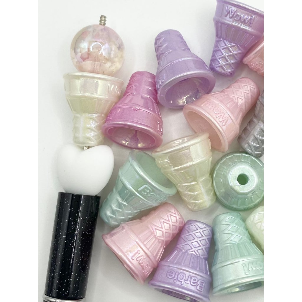 Ice Cream Cone Acrylic Beads ,20mm, Random Mix,WJ