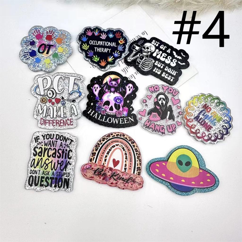 Mga Acrylic Charm na May Iba't ibang Disenyo, Random na Mix