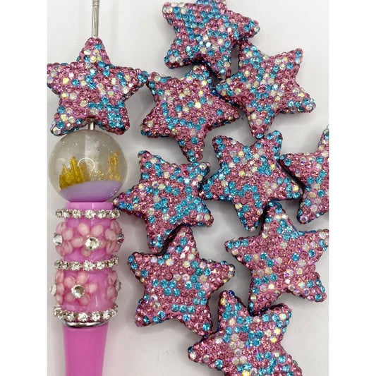 Star Shaped Clay Rhinestone Beads (Hindi Kasya sa mga Panulat) ,23mm,ZY