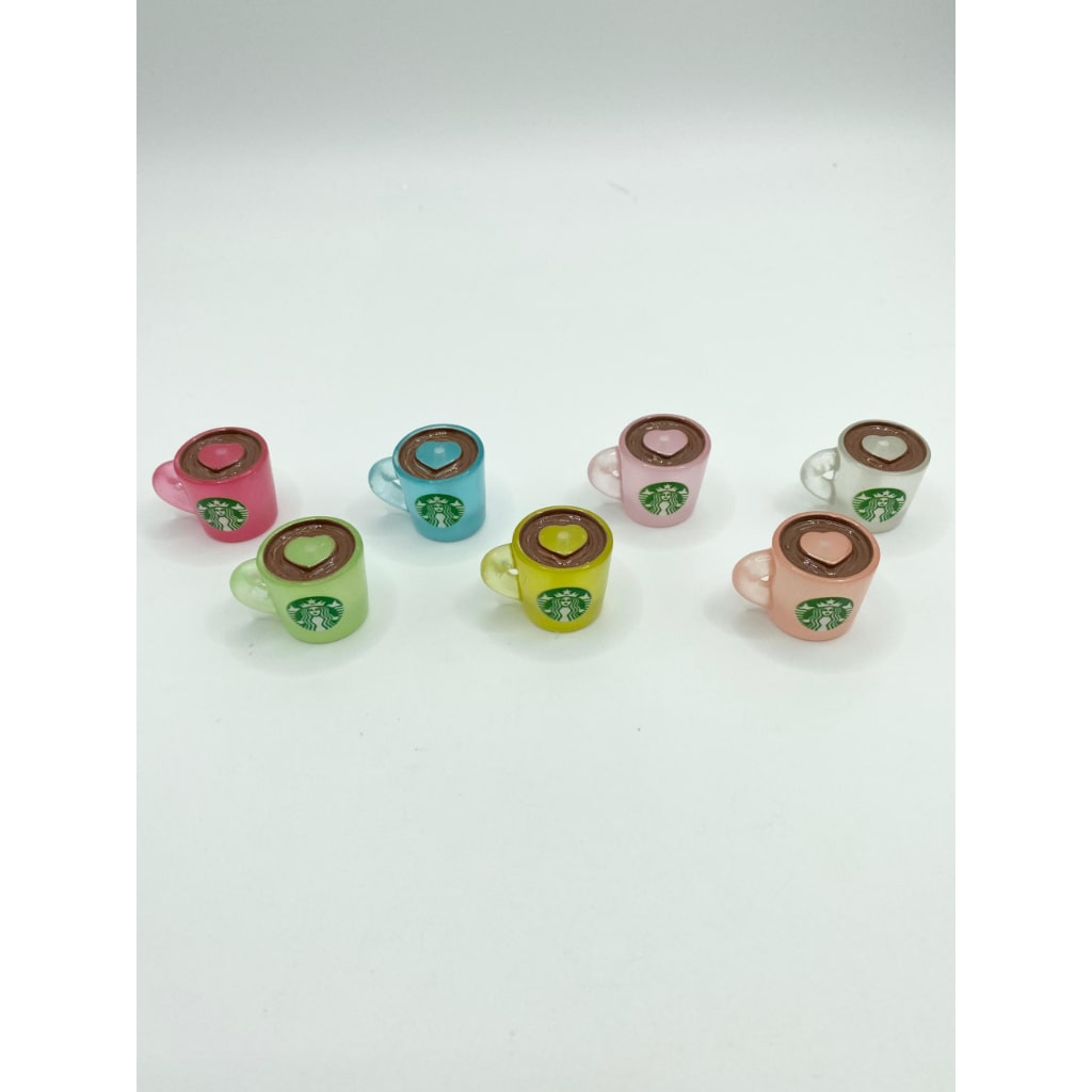 Luminious Star Buck Cup Mug Acrylic Beads with Holes ,18mm ,Random Mix,PTG