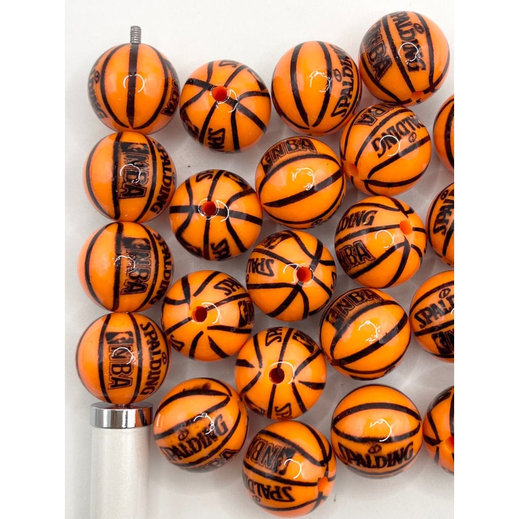 NBA Glossy Basketball Acrylic Beads ,16mm,WQ