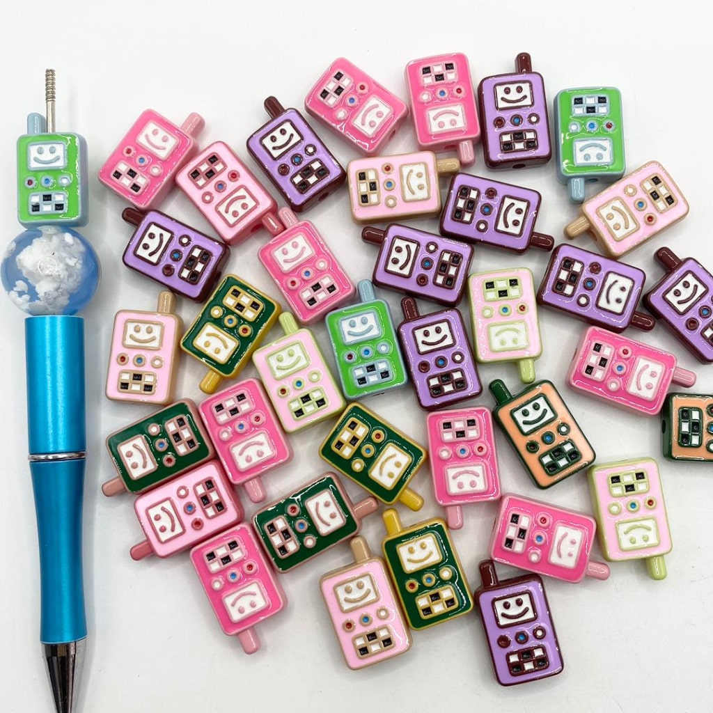 Glossy Iphone Shaped Acrylic Beads ,Random Mix,SW