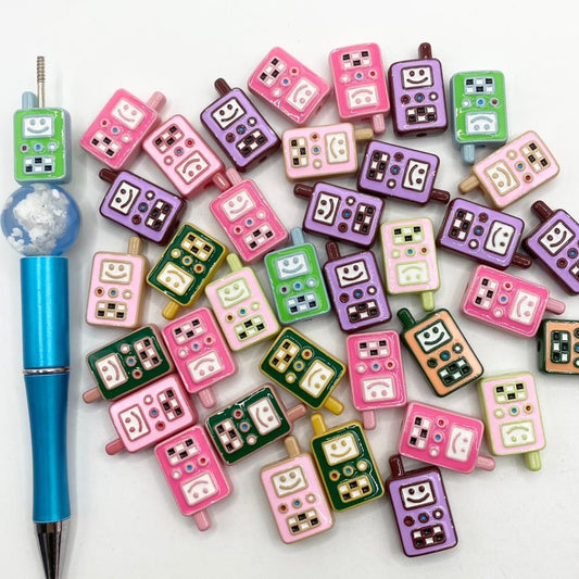 Glossy Iphone Shaped Acrylic Beads ,Random Mix,SW