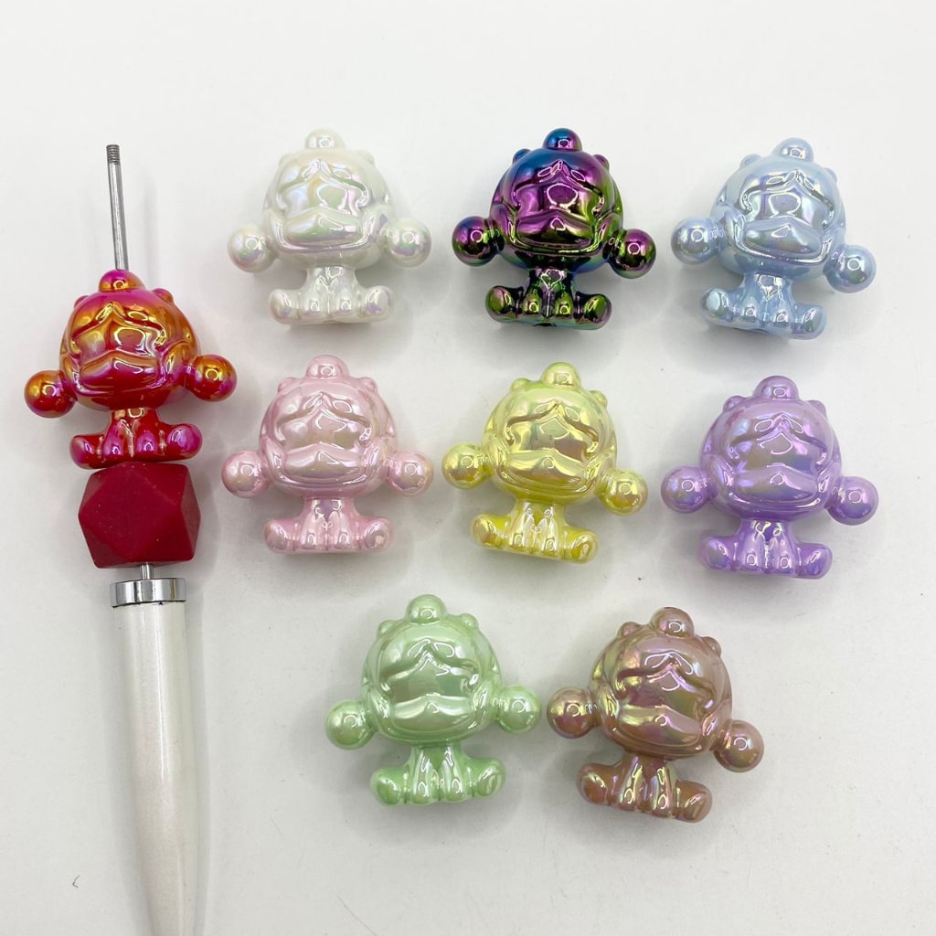 LaBuBu Pop Mart 3D Acrylic Beads With UV Finish ,28mm by 30mm ,Random Mix