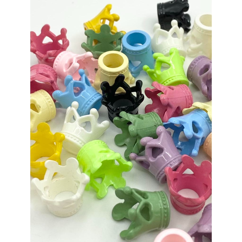 Colorful Crown Acrylic Spacers Bead, Random Mix,LL