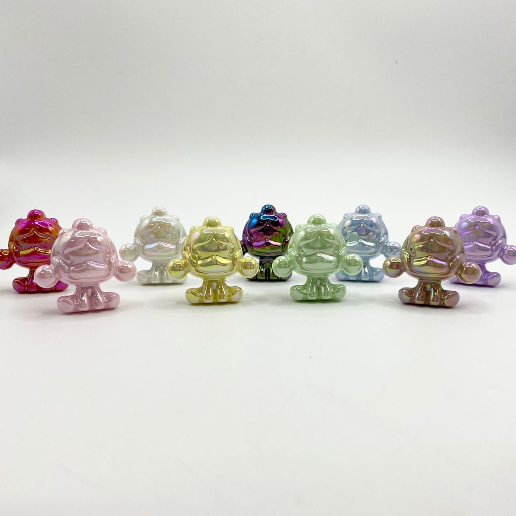 LaBuBu Pop Mart 3D Acrylic Beads With UV Finish ,28mm by 30mm ,Random Mix