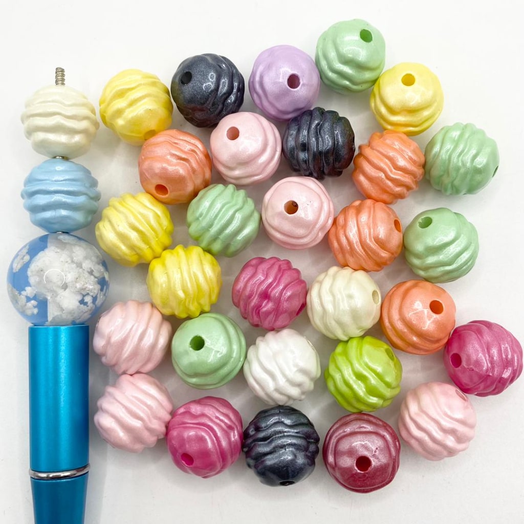 Swirl Acrylic Beads ,16mm,Random Mix,SW