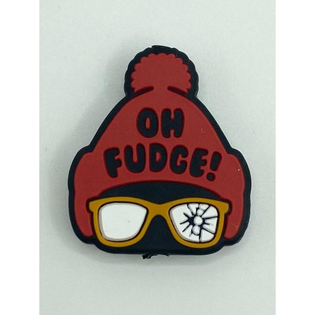 Christmas OH Fudge Hat With Broken Eyeglass Silicone Focal Beads