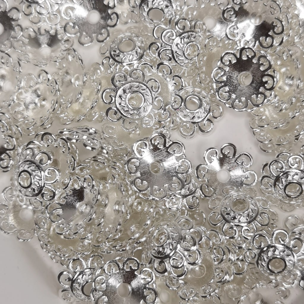 Silver Metal Cap Spacers For Beads ,12mm