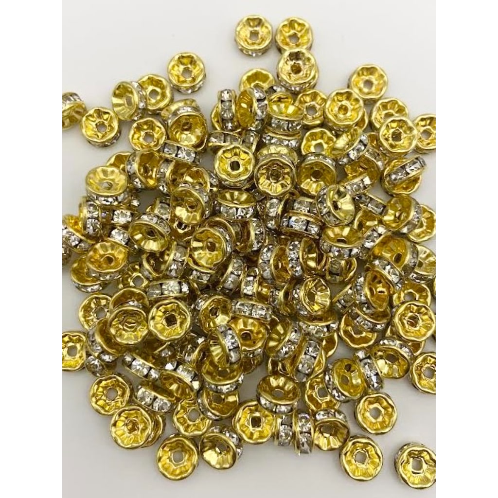 Spacers with Big Crystal Rhinestones , 8mm