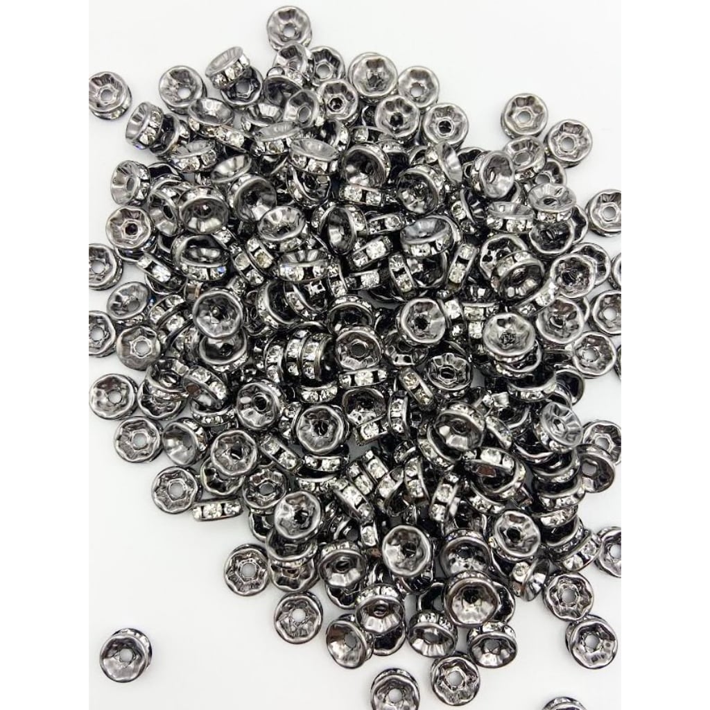 Spacers with Big Crystal Rhinestones , 8mm