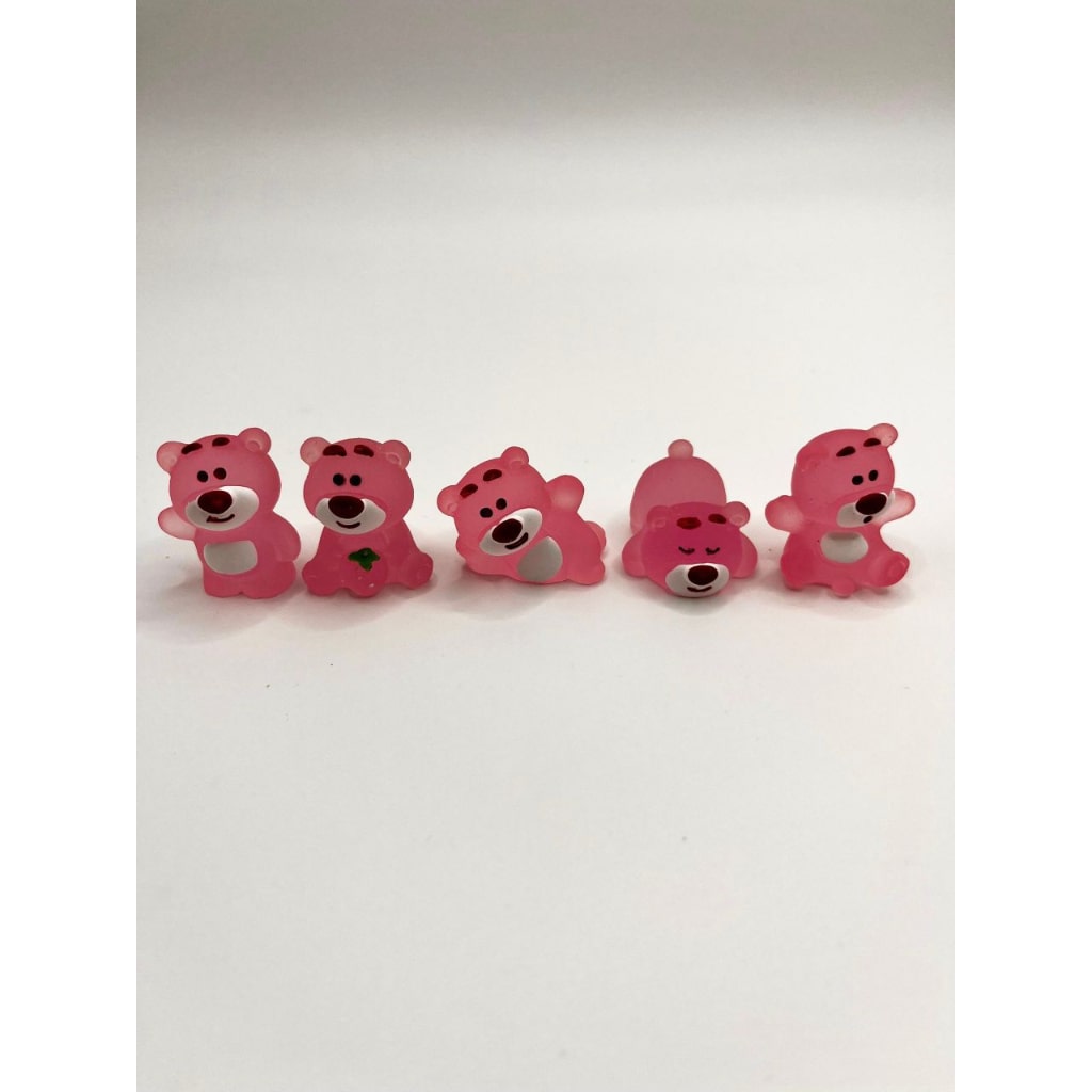 3D Translucent Pink & Purple Bear Acrylic Beads (Without Hole ),PTG