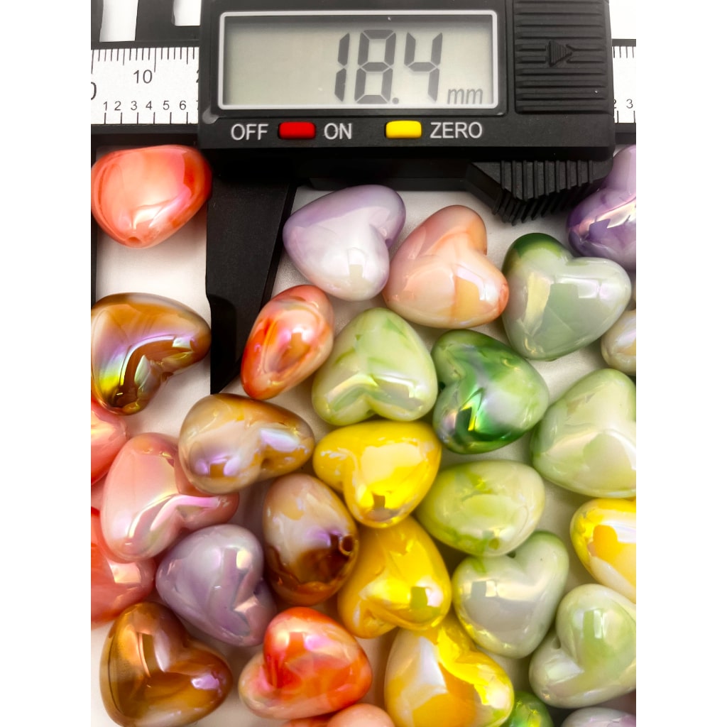Marble Heart Acrylic Beads ,Maliwanag na Kulay at Madilim na Kulay ,19mm,QZ