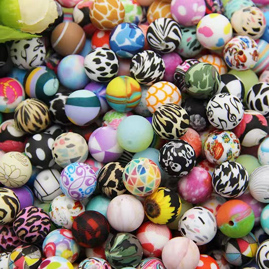 Silicone Printed Beads