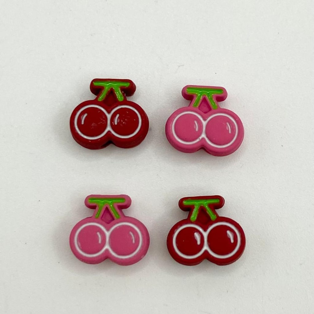 Cherry Alloy & Metal Beads With Small Holes ,8mm by 9mm,Random Mix