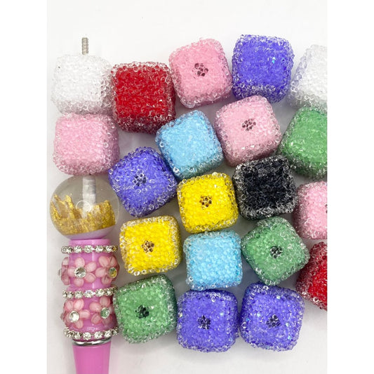 Sugar Cube Acrylic Beads,17mm,Random Mix