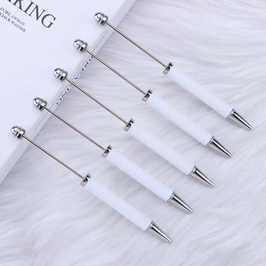 Metal Beadable Pens With White Colors (More Designer Printed Pens, please message us )