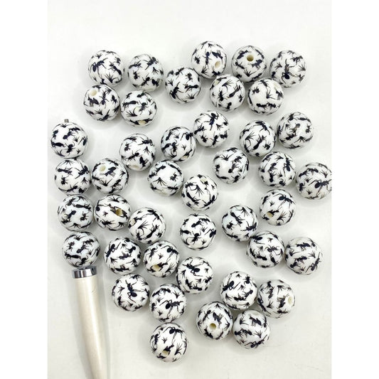 Black Ants Printed Acrylic Beads,16mm,YH