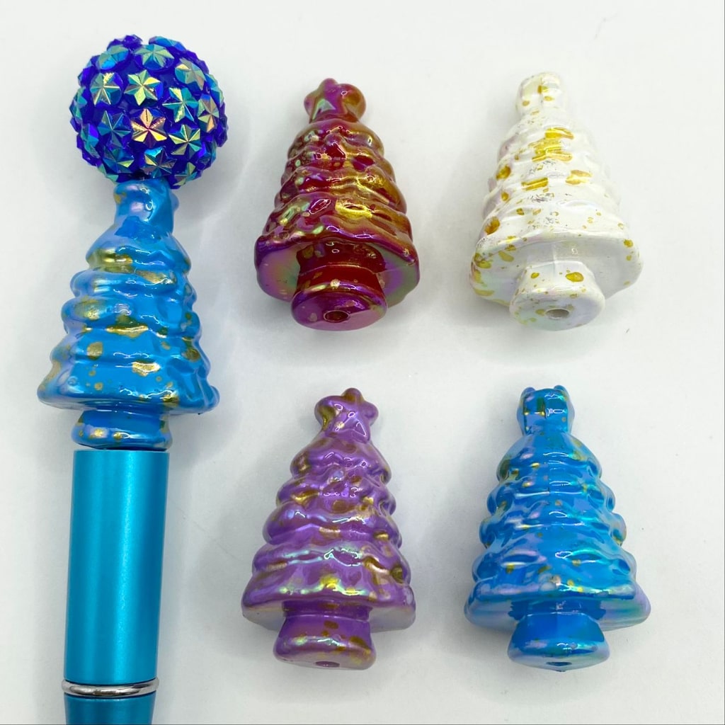 Christmas Tree Acrylic Beads ,36mm,MN